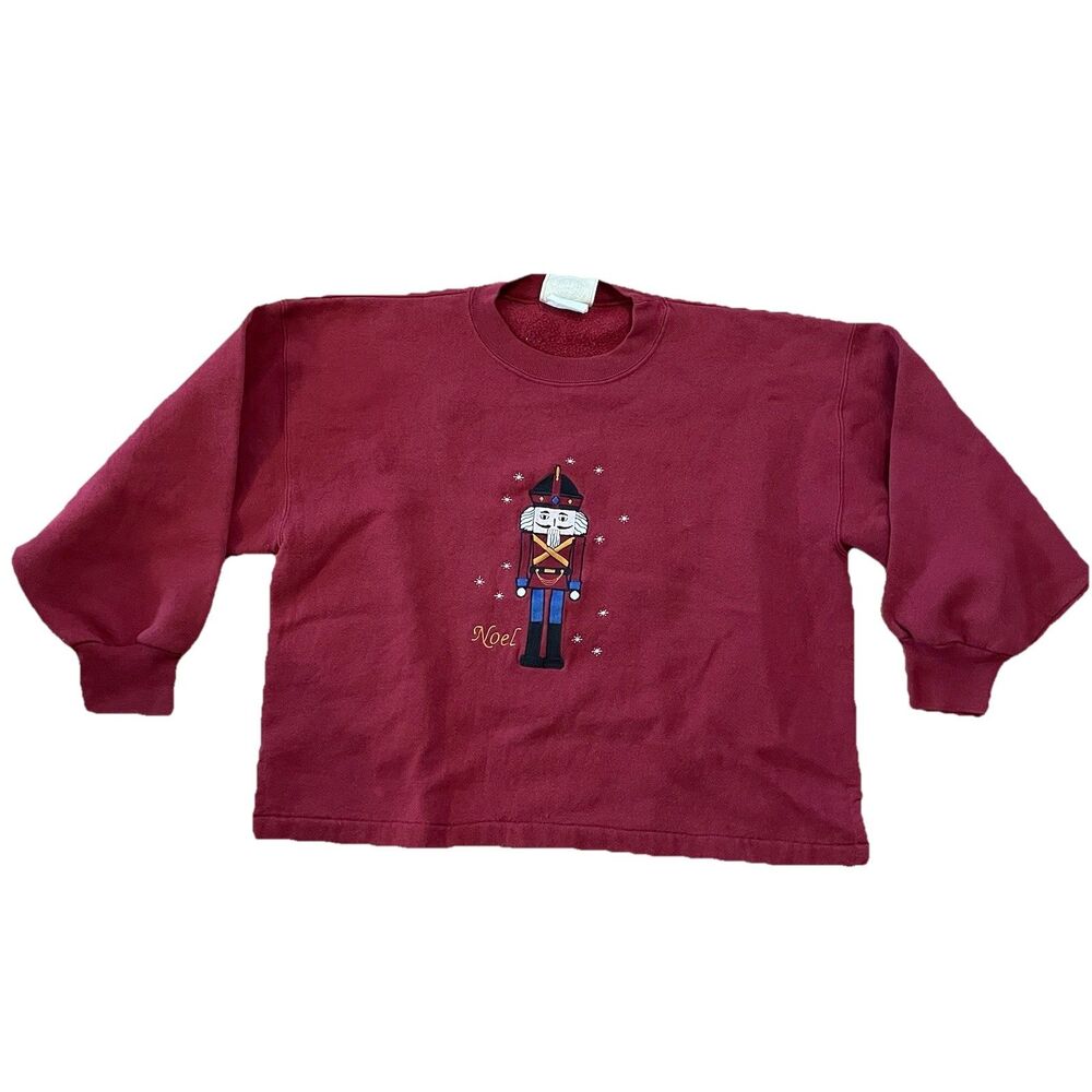 VINTAGE Great American Lakes & Timbers Christmas Sweater Size M Red Nutcracker